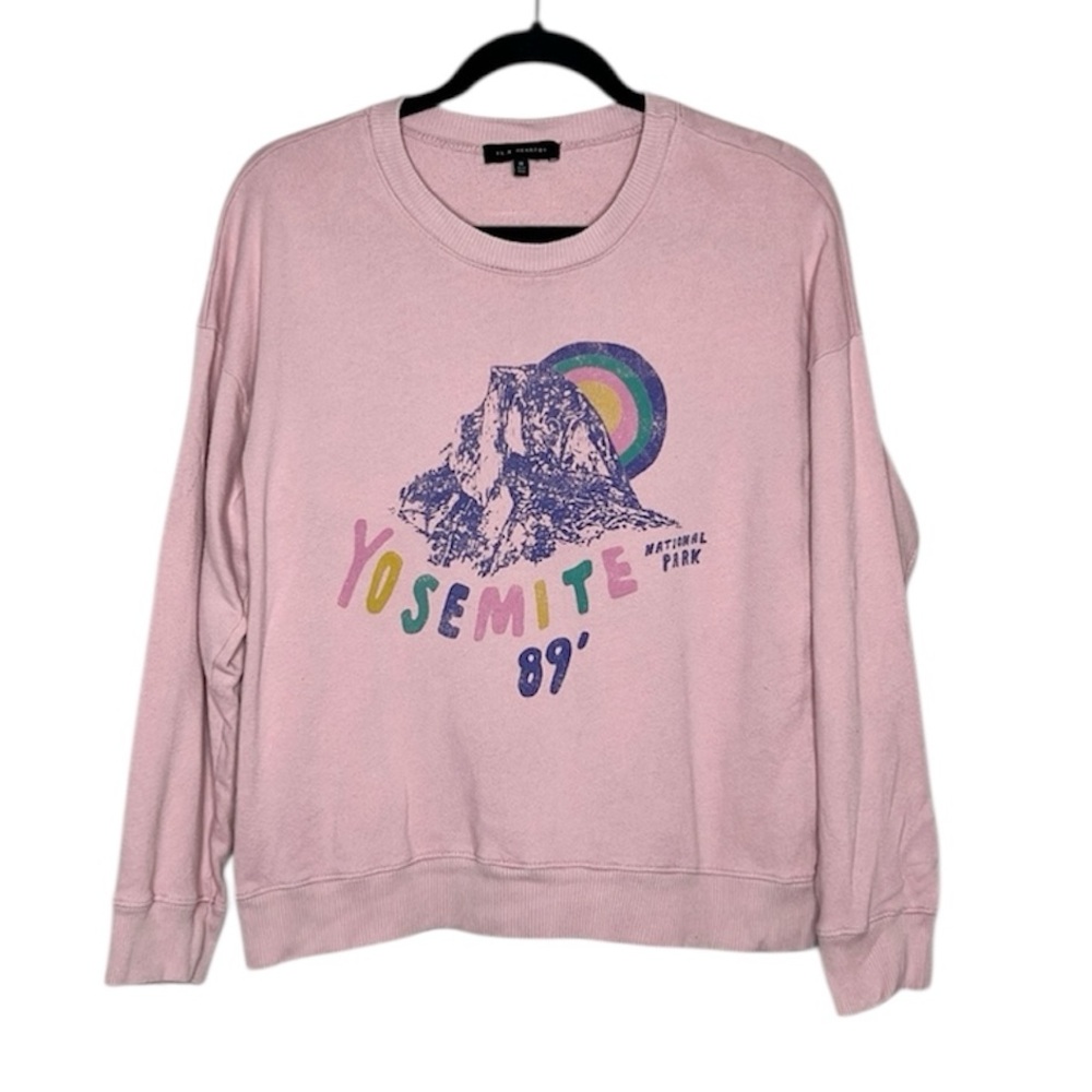 Yosemite Mountain Scene 100% Cotton Pink sweatshirt size medium
